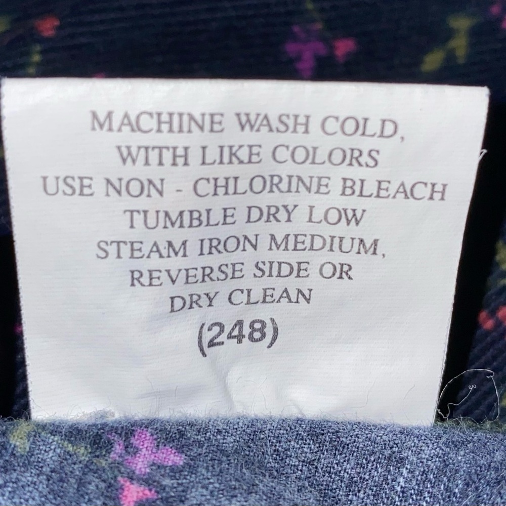 REAL COMFORT corduroy floral sleeveless tank maxi 2 pocket navy green Y2K size M - Picture 8 of 12